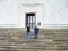 Rebecca and Justus walking up the stairs to the monument